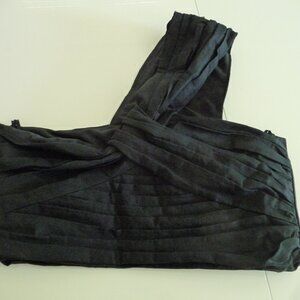 A.L.C.APOLLO BLACK ONE-SHOULDER CROPPED GATHERED LINEN BLEND TOP NEW TAGS   12